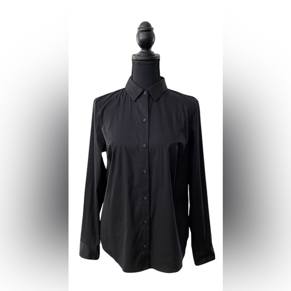 Apt 9.: Classic Black Women’s Button Down Shirt - Picture 1 of 17